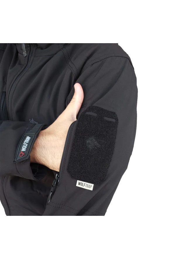 Wolftrap Tactical Siyah 5 Cepli Kapüşonlu Softshell Mont