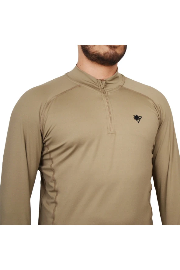 Wolftrap Tactical Çeyrek Fermuarlı Uzun Kollu Sweatshirt Kum