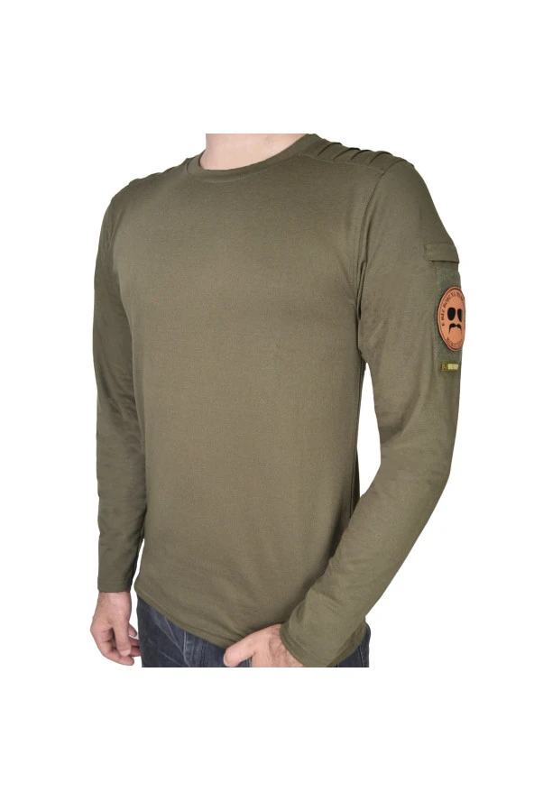 Wolftrap Tactical Dalga Desenli 2 Cepli Uzun Kollu Taktik T-shirt Haki