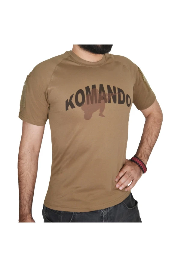 Komando Yazılı Kısa Kollu Baskılı Taktik Tişört Nano - Resim 4