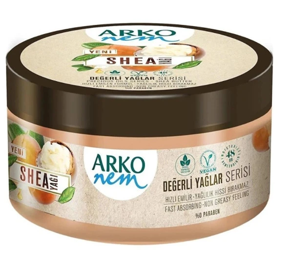 Arko Nem Değerli Yağlar Shea Yağı İçeren Bakım Kremi 250 Ml 8690506535001