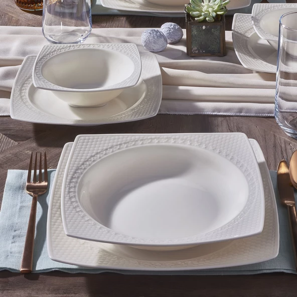 GÜRAL PORSELEN Bonenjoy 24 Parça 6 Kişilik Yemek Takımı - Resim 4