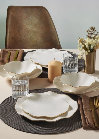 GÜRAL PORSELEN Nesrin 26 Parça 6 Kişilik Yemek Takımı Altın Yaldız 20 ürün görseli 1