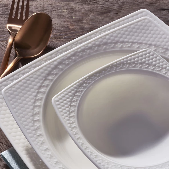 GÜRAL PORSELEN Bonenjoy 24 Parça 6 Kişilik Yemek Takımı - Resim 3