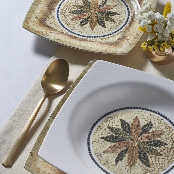 GÜRAL PORSELEN Caroline 24 Parça 6 Kişilik Yemek Takımı 3036 - Resim 2