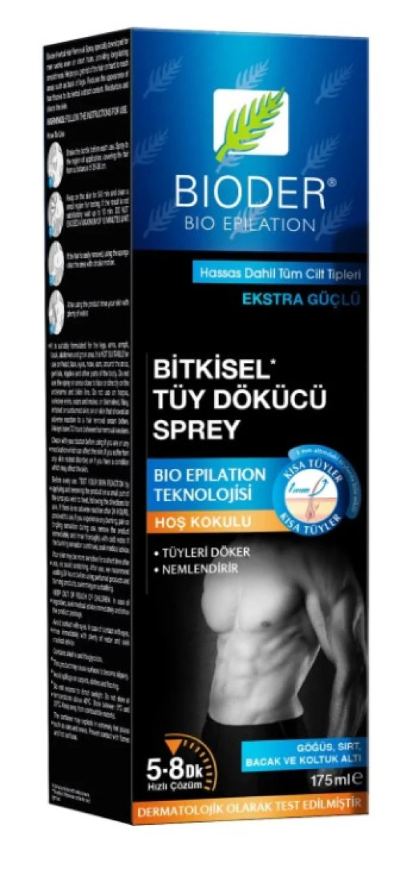 Bioder Erkekler İçin Bitkisel Tüy Dökücü Sprey 175 Ml 8680512631361