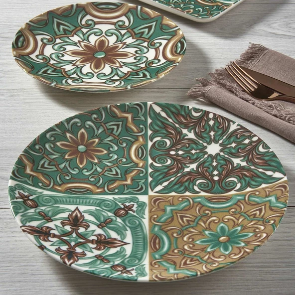GÜRAL PORSELEN Camelia 18 Parça 6 Kişilik Bone Kahvaltı Takımı - 21882 - 3