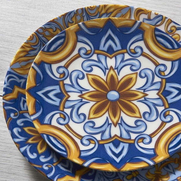 GÜRAL PORSELEN Camelia 18 Parça 6 Kişilik Bone Kahvaltı Takımı - 2188 - 3