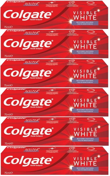Colgate Diş Macunu 75ML Visible White/Görünür Beyazlık (6 Lı Set)