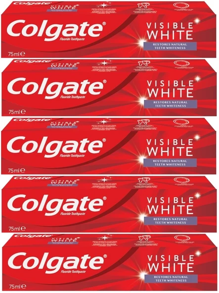 Colgate Diş Macunu 75ML Visible White/Görünür Beyazlık (5 Li Set)