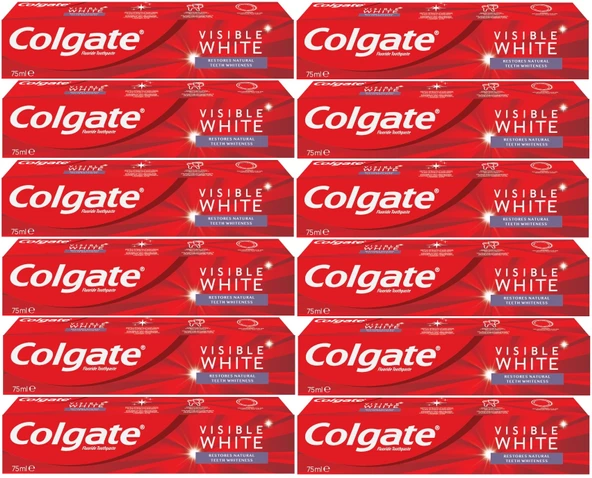 Colgate Diş Macunu 75ML Visible White/Görünür Beyazlık (12 Li Set)