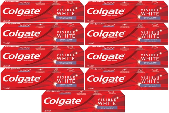 Colgate Diş Macunu 75ML Visible White/Görünür Beyazlık (9 Lu Set)