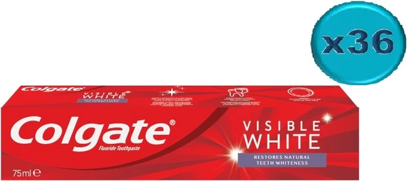 Colgate Diş Macunu 75ML Visible White/Görünür Beyazlık (36 Lı Set)