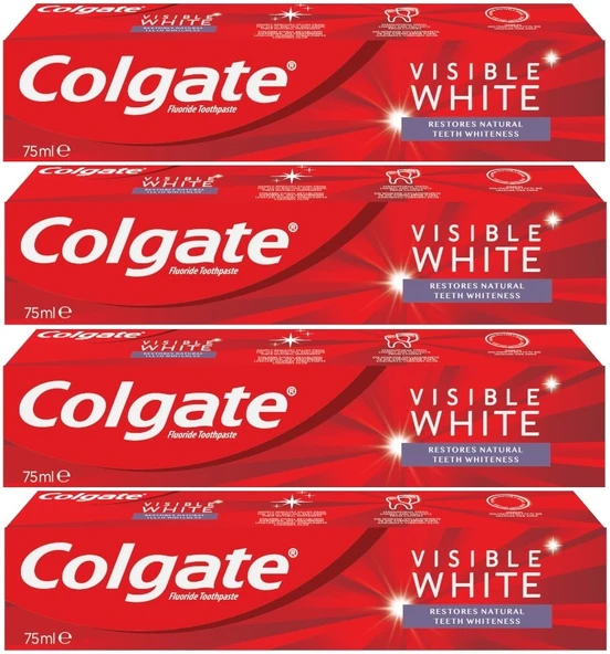Colgate Diş Macunu 75ML Visible White/Görünür Beyazlık (4 Lü Set)