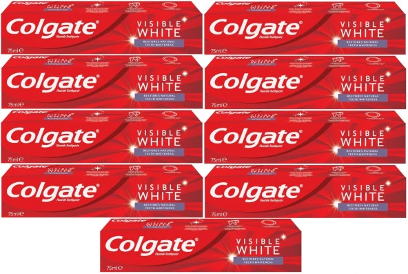 Colgate Diş Macunu 75ML Visible White/Görünür Beyazlık (9 Lu Set)