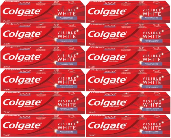 Colgate Diş Macunu 75ML Visible White/Görünür Beyazlık (12 Li Set)