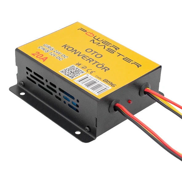 Powermaster PM-8196 24-12 Volt 20 Amper Oto Konvertör Voltaj Düşürücü - 5