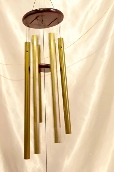 Deprem Zili Çanı Rüzgar Çanı Zili Feng Shui Ejderha Yılı Koruyucu Yin Yang Şık Boru Büyük Boy Altın