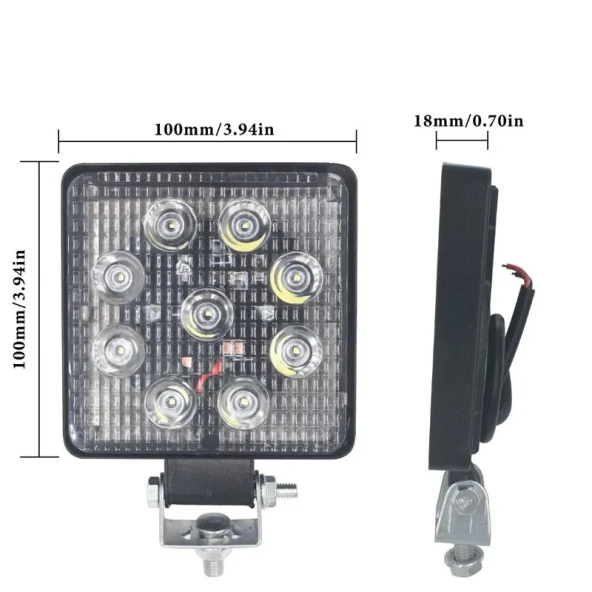 OFFROAD MOTOR AYDINLATMA lambası Beyaz 9SMD LED 12-60Volt 27 Watt