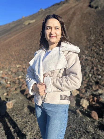 İçi Suni Kürklü Suni Süet Crop Biker Ceket - 10