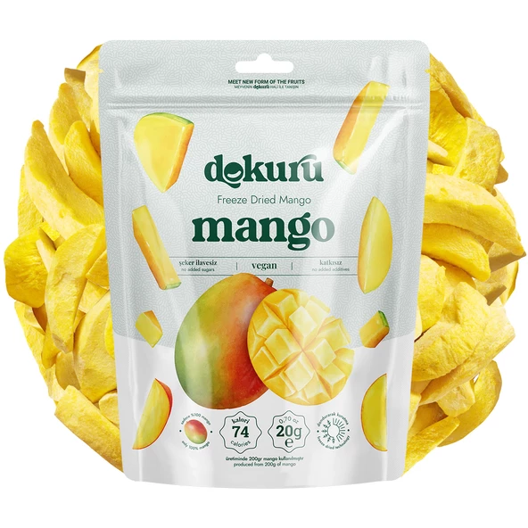 Dokuru Freeze Dried Mango Meyve Cipsi 20gr