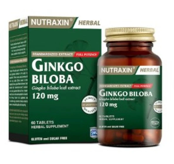 Nutraxin Herbal Ginkgo Biloba 120 Mg 60 Tablet 8680512602651