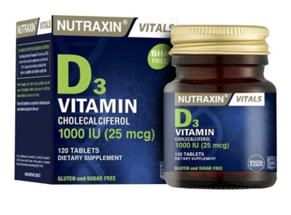 Nutraxin Vitamin D3 1000 Iu (25 Mcg) 120 Tablet 8680512613152