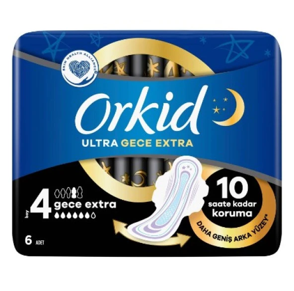 Orkid Ultra Gece Extra Tekli Paket No: 4 6lı 4015400753155