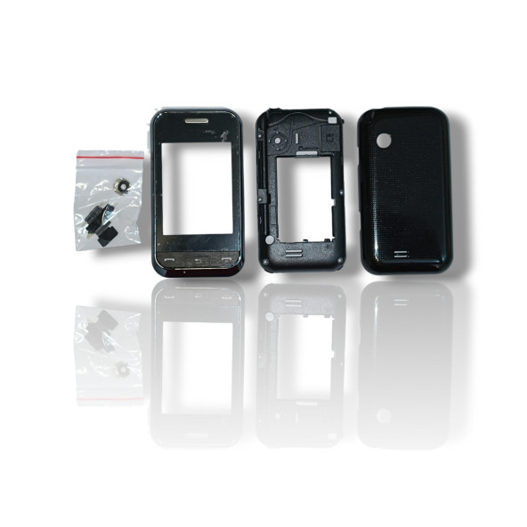 Samsung E2652 Kasa Samsung Galaxy E2652 Uyumlu Siyah Renk Orta Kasa Ön Arka Kapak Tuş Takımı - 3