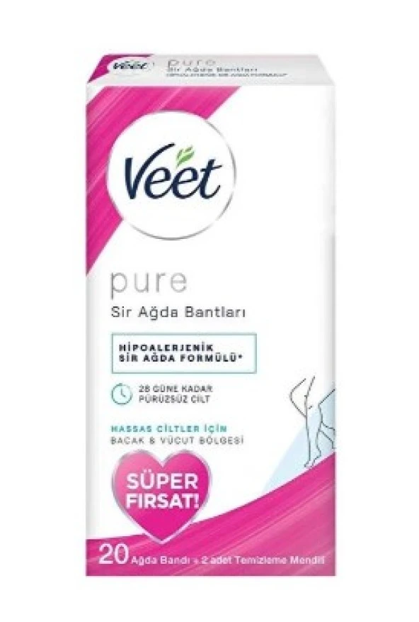 Veet Pure Hassas Ciltler İçin Sir Ağda Bantları 20li 8690570555936