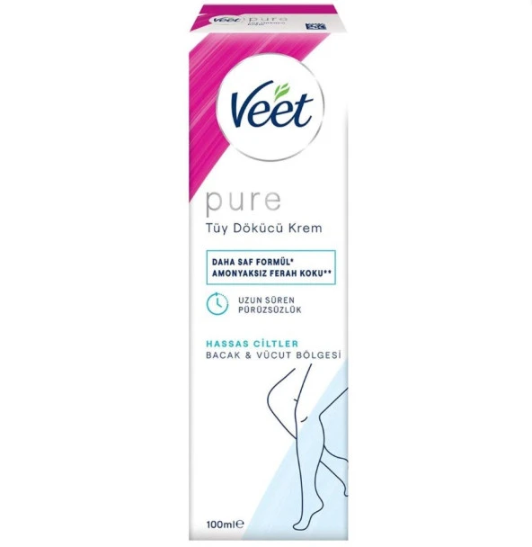 Veet Pure Hassas Ciltler İçin Tüy Dökücü Krem 100 Ml 8690570555950