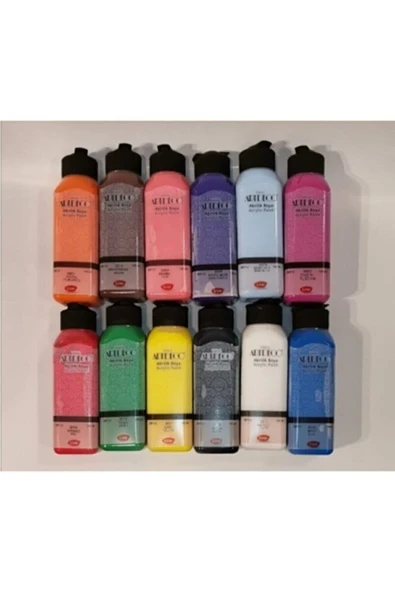 Artdeco 140ml Akrilik Boya 12'li Karışık Renkler Set - Resim 2