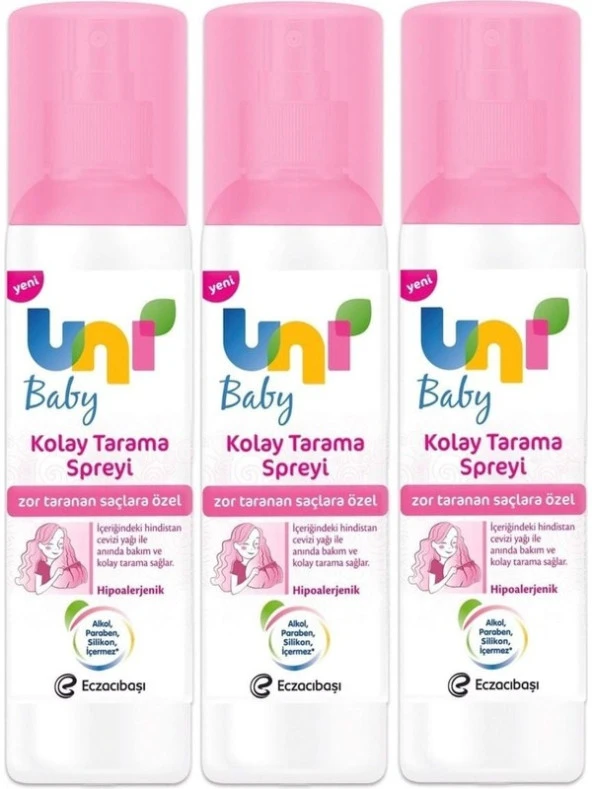 UNI BABY KOLAY TARAMA SAÇ SPREYİ 200 ML (3 ADET)