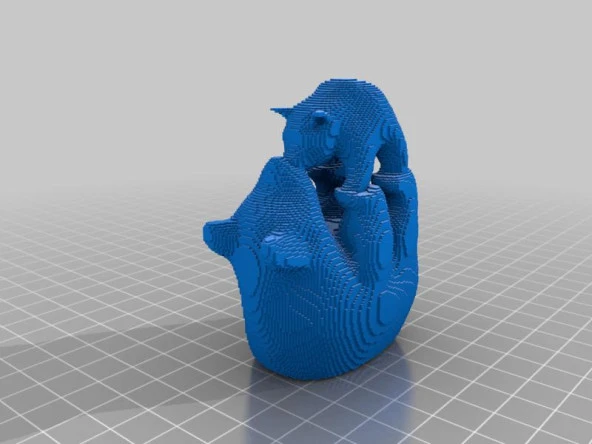 (3D Slash) Ayı_Mom_And_Bear_Baby Plastik Aparat