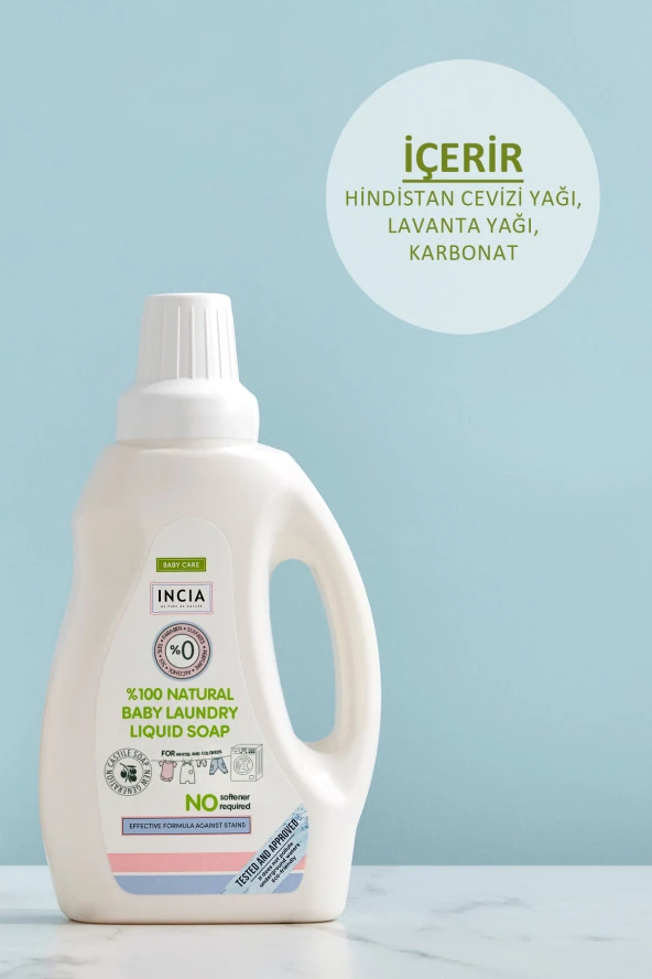 INCIA %100 Doğal Bebek Çamaşır Sabunu (Bitkisel Deterjan) Yumuşatıcılı Lavanta 750 ml - 4