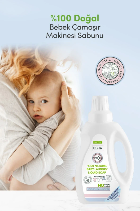 INCIA %100 Doğal Bebek Çamaşır Sabunu (Bitkisel Deterjan) Yumuşatıcılı Lavanta 750 ml - 6