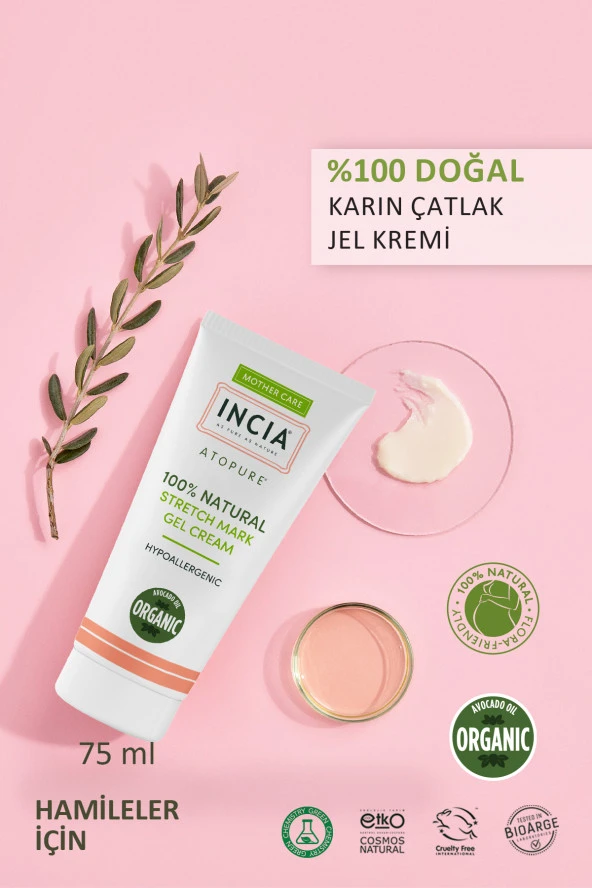 INCIA %100 Doğal Karın Çatlak Jel Kremi Çatlak Önleyici Organik Avokado Yağı Hamilelikte 75 ml - 2