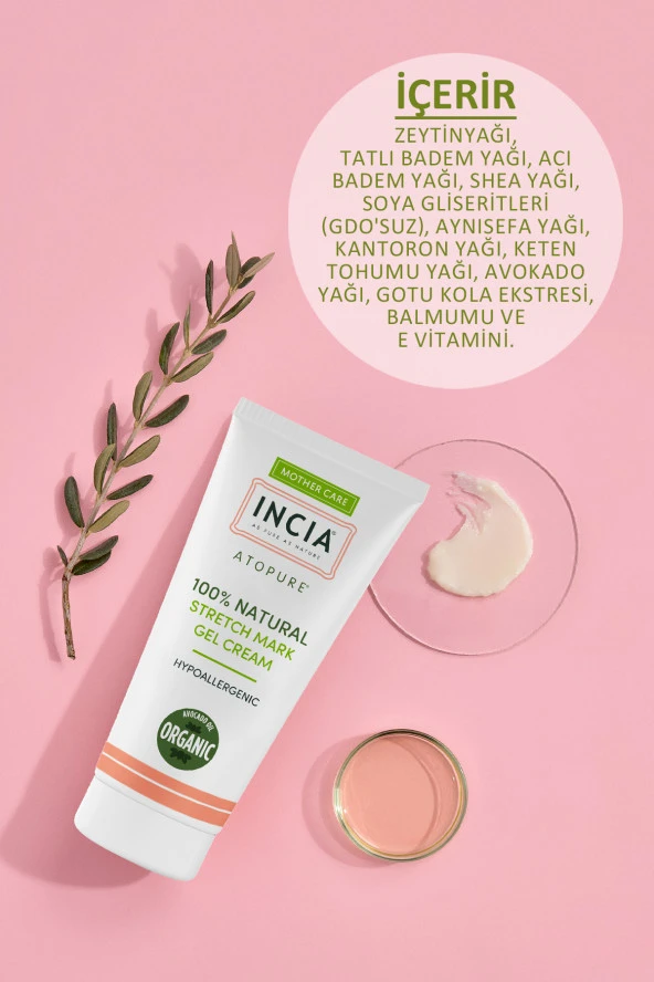 INCIA %100 Doğal Karın Çatlak Jel Kremi Çatlak Önleyici Organik Avokado Yağı Hamilelikte 75 ml - 4