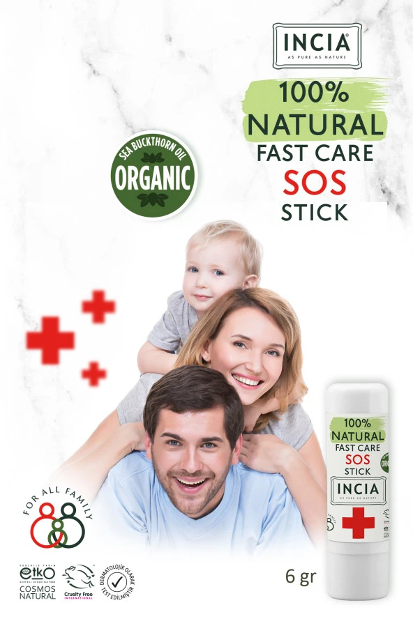 INCIA %100 Doğal Sos Stick Anlık Yatıştırıcı Organik Yalancı İğde Hızlı Koruma Bitkisel 6 G - 2