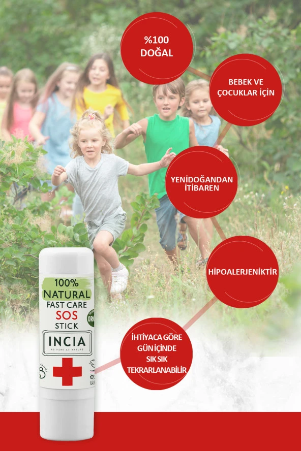 INCIA %100 Doğal Sos Stick Anlık Yatıştırıcı Organik Yalancı İğde Hızlı Koruma Bitkisel 6 G - 6