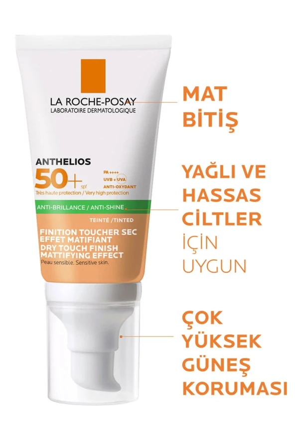 LA ROCHE POSAY Anthelios Dry Touch Tinted Spf50 Karma Cilt Renkli Yüz Güneş Koruyucu Jel-Krem 50Ml - 2