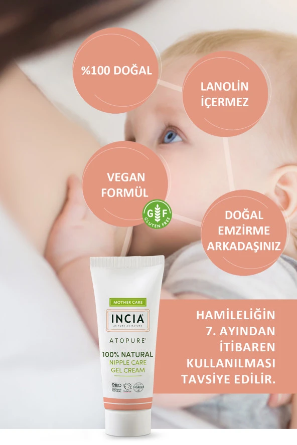 INCIA %100 Doğal Göğüs Ucu Bakım Kremi Yumuşatma Ve Koruma Lanolin İçermez 30 ml - 5