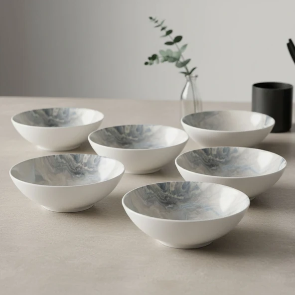 GÜRAL PORSELEN Camelia 6 Parça 15 Cm Bone Kase Takımı - 50 ürün görseli 1