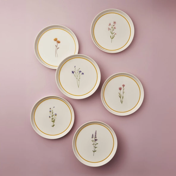 GÜRAL PORSELEN BİLBAO 6 PARÇA 21 CM PASTA TAKIMI 2955 - 4