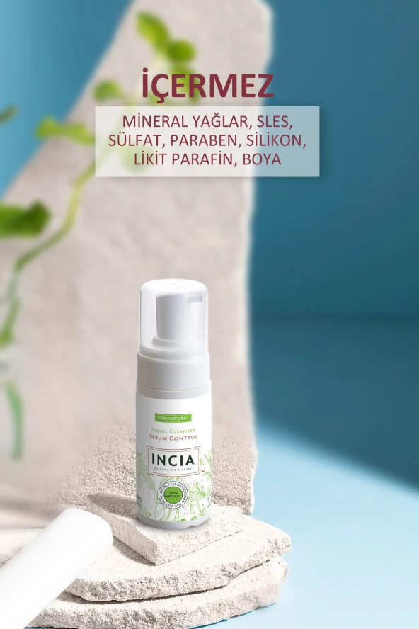 INCIA %100 Doğal İpeksi Yüz Temizleme Köpüğü Makyaj Akne Siyah Nokta Sivilce Yağlı Ciltler Vegan 125 ml - 3