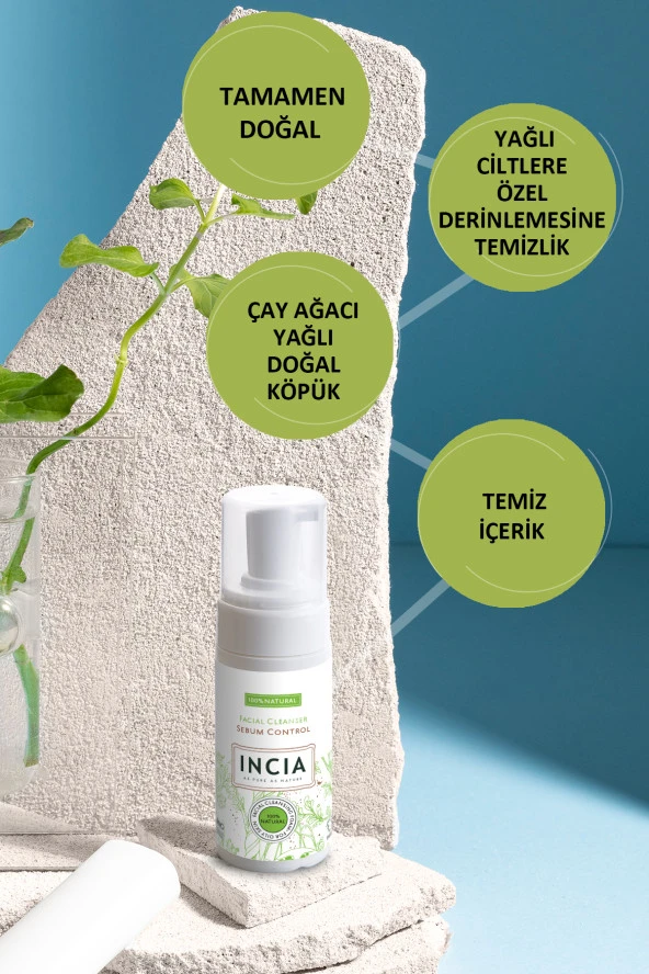 INCIA %100 Doğal İpeksi Yüz Temizleme Köpüğü Makyaj Akne Siyah Nokta Sivilce Yağlı Ciltler Vegan 125 ml - 5