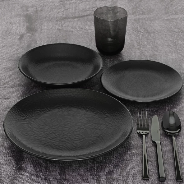 GÜRAL PORSELEN Ent Otel 27 Cm Bone Servis Tabağı Siyah Mat ürün görseli 1