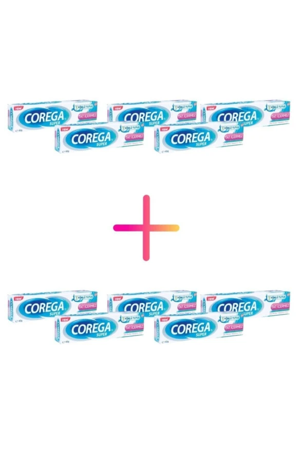 Corega Süper Diş Protezi Yapıştırıcı Tat İçermez Krem 40 Gr 10 Kutu - 1