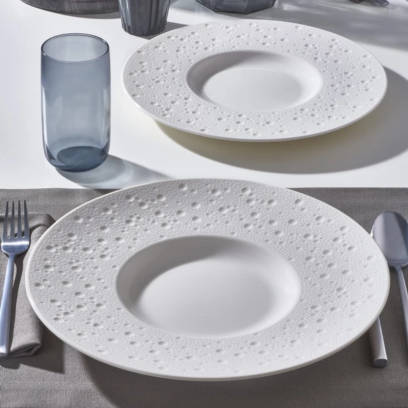 GÜRAL PORSELEN Moon 32 Cm Bone Gurme Düz Tabak - Resim 4