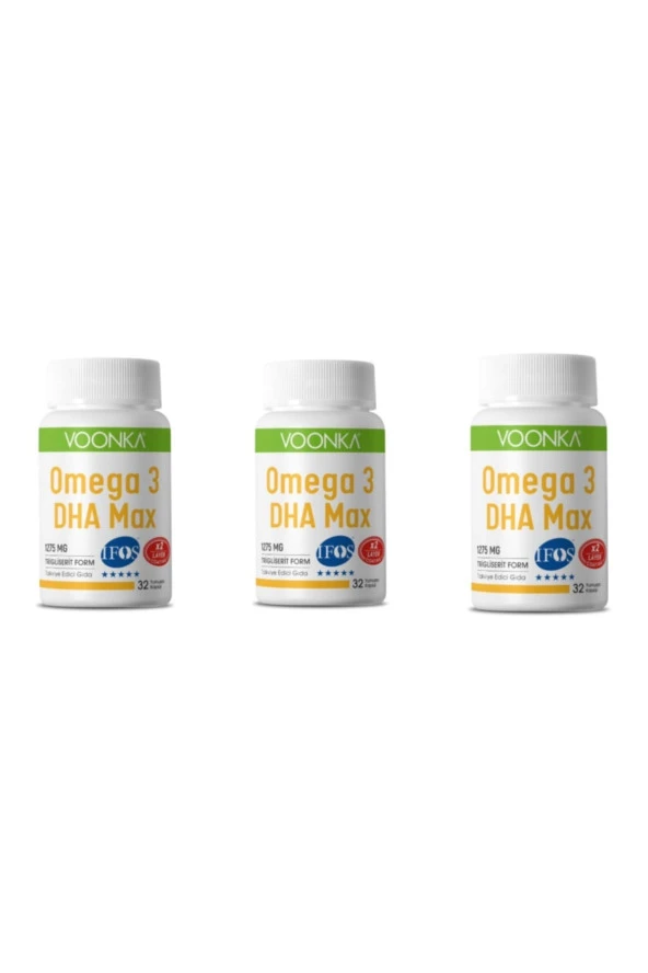 Voonka Omega-3 DHA Max 1275 mg 32 Kapsül 3 Kutu ürün görseli